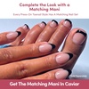 Glamnetic Press On Toenails – Natural Fake Nails | Sun-Kissed Coral Glazed Press On Toenails, Salon Quality Press On Nails Kit with Glue | Lush Coral – 32 Nail Set in 16 Sizes(Caviar)