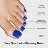Glamnetic Press On Toenails – Natural Fake Nails | Sun-Kissed Coral Glazed Press On Toenails, Salon Quality Press On Nails Kit with Glue | Lush Coral – 32 Nail Set in 16 Sizes(Cobalt Blue)
