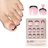 Glamnetic Press On Toenails – Natural Fake Nails | Sun-Kissed Coral Glazed Press On Toenails, Salon Quality Press On Nails Kit with Glue | Lush Coral – 32 Nail Set in 16 Sizes(Caviar)