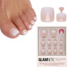 Glamnetic Press On Toenails – Natural Fake Nails | Sun-Kissed Coral Glazed Press On Toenails, Salon Quality Press On Nails Kit with Glue | Lush Coral – 32 Nail Set in 16 Sizes(Creamer)