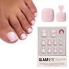 Glamnetic Press On Toenails – Natural Fake Nails | Sun-Kissed Coral Glazed Press On Toenails, Salon Quality Press On Nails Kit with Glue | Lush Coral – 32 Nail Set in 16 Sizes(9 – Pinky Promise)
