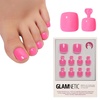 Glamnetic Press On Toenails – Natural Fake Nails | Sun-Kissed Coral Glazed Press On Toenails, Salon Quality Press On Nails Kit with Glue | Lush Coral – 32 Nail Set in 16 Sizes(2 – Hot Pink)