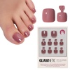 Glamnetic Press On Toenails – Natural Fake Nails | Sun-Kissed Coral Glazed Press On Toenails, Salon Quality Press On Nails Kit with Glue | Lush Coral – 32 Nail Set in 16 Sizes(5 – Fall Mauve)