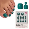 Glamnetic Press On Toenails – Natural Fake Nails | Sun-Kissed Coral Glazed Press On Toenails, Salon Quality Press On Nails Kit with Glue | Lush Coral – 32 Nail Set in 16 Sizes(6 – Emerald Green)