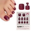 Glamnetic Press On Toenails – Natural Fake Nails | Sun-Kissed Coral Glazed Press On Toenails, Salon Quality Press On Nails Kit with Glue | Lush Coral – 32 Nail Set in 16 Sizes(3 – Berry Maroon)