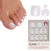 Glamnetic Press On Toenails – Natural Fake Nails | Sun-Kissed Coral Glazed Press On Toenails, Salon Quality Press On Nails Kit with Glue | Lush Coral – 32 Nail Set in 16 Sizes(Hailey)