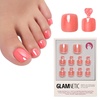 Glamnetic Press On Toenails – Natural Fake Nails | Sun-Kissed Coral Glazed Press On Toenails, Salon Quality Press On Nails Kit with Glue | Lush Coral – 32 Nail Set in 16 Sizes(Lush Coral)