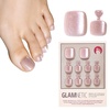Glamnetic Press On Toenails – Natural Fake Nails | Sun-Kissed Coral Glazed Press On Toenails, Salon Quality Press On Nails Kit with Glue | Lush Coral – 32 Nail Set in 16 Sizes(The Vow)