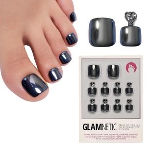 Glamnetic Press On Toenails – Natural Fake Nails | Sun-Kissed Coral Glazed Press On Toenails, Salon Quality Press On Nails Kit with Glue | Lush Coral – 32 Nail Set in 16 Sizes(8 – Boba)